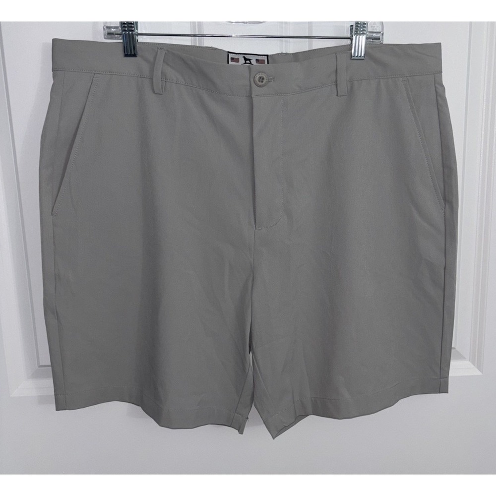 Over Under Performance Shorts Gray Mesh‎ Flat Front Button Pockets Men